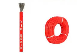 Силіконовий кабель 14AWG 2.08 мм² 20A мідний луджений термостійкий провід у силіконовій ізоляції багатожильний червоний 1м