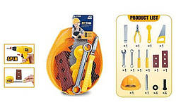 Іграшковий набір інструментів 15 елементів з шуруповертом і каскою, MK10-2