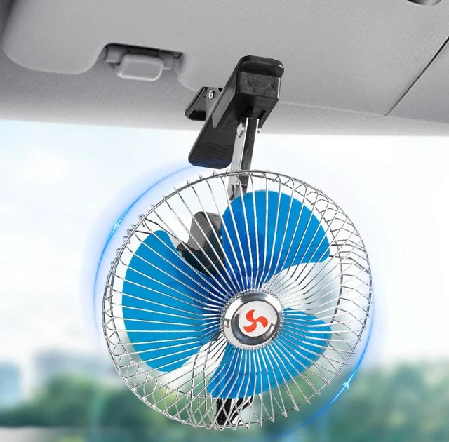 Автомобільний вентилятор із прищіпкою 12V для охолодження в автомобілі, фото 1