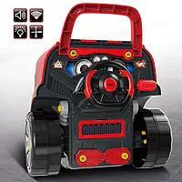 Дитячий автотренажер "Юний автомеханік" A001-1-2 з набором інструментів (59 деталей), звук, світло, червоний