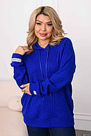 Жіноча тепла в'язана кофта великого розміру, фото 3