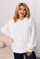 Жіноча тепла в'язана кофта великого розміру, фото 7