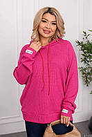 Жіноча тепла в'язана кофта великого розміру, фото 6