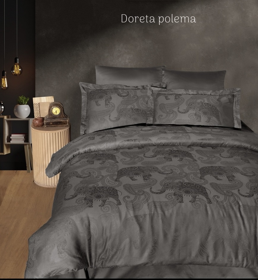 Постільна білизна First Choice сатин жакард сімейний розмір Doreta polema, фото 1