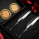 Подарунковий набір 2 келихи для шампанського стильний подарунок чоловікові на день народження ювілей, фото 3