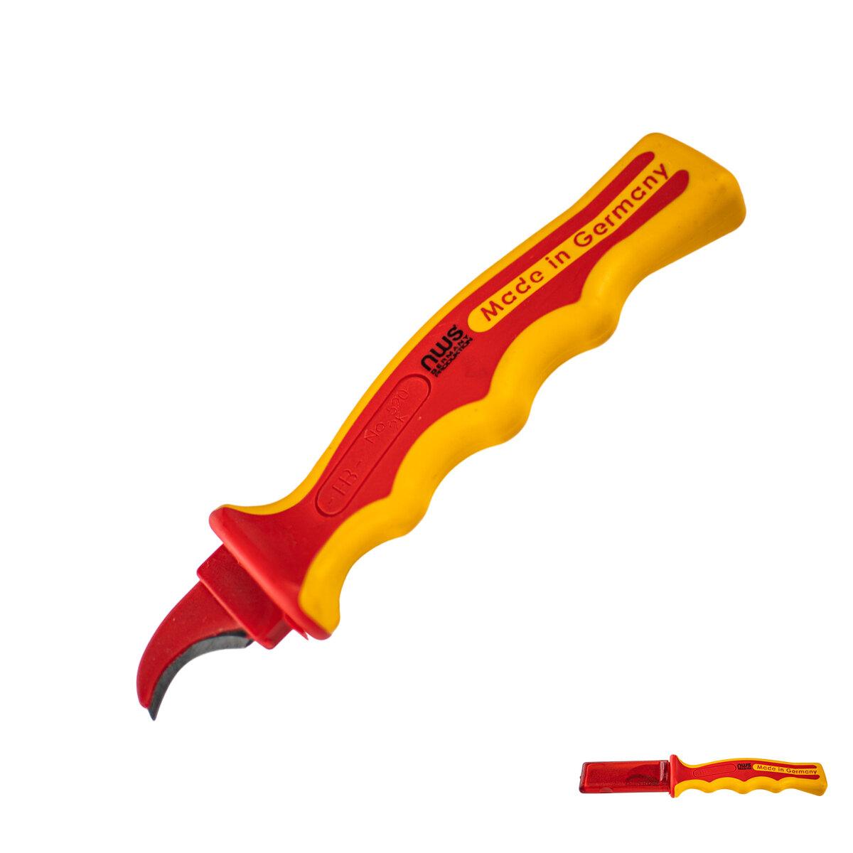 Ніж для знімання ізоляціі, з гачкоподібним лезом NWS L=190 мм, ізольований 1000 V Baumar - Всегда Вовремя, фото 1