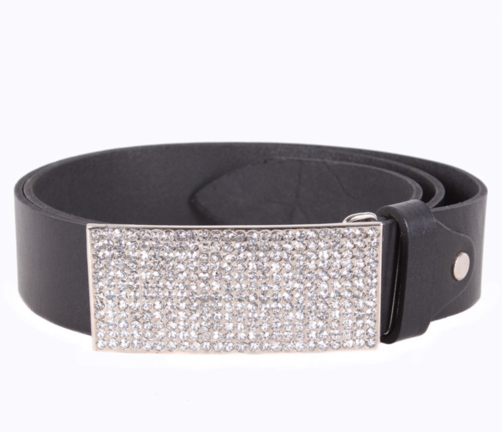 Жіночий ремінь з натуральної шкіри UKK712-16 чорний, фото 1