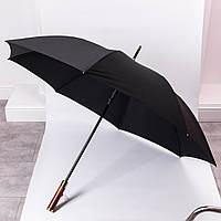 Класична парасолька-тростина напівавтомат з поліестеру 8 спиць діаметр 124 см Чорна HP-23-6B