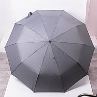 Парасолька автоматична з дерев'яною ручкою класична з поліестеру діаметр 116 см Сірий HP-23-8G