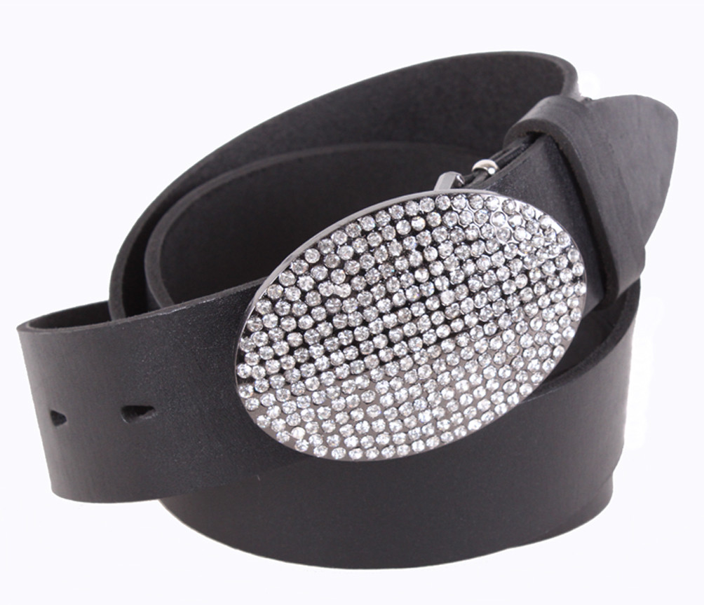 Жіночий ремінь з натуральної шкіри UKK712-17 чорний, фото 1