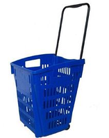 Кошик пластиковий магазинний міцний, господарський кошик для покупок і товарів 52х37х90 см HP-45-16