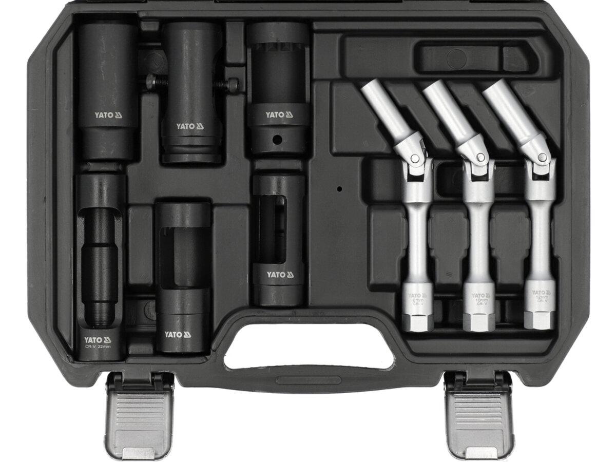 Набір ключів до свічок розжарювання та інжекторів YATO з квадратами 1/2" і 3/8", 9 елем. [5] Baumar - Всегда Вовремя, фото 1