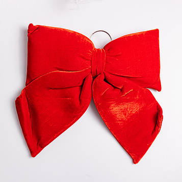 Оксамитовий бант для декору на ялинку 45×50 (см) Червоний CR-2-14