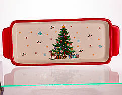 Блюдо сервірувальне новорічне для закусок 39×15×2 (см) з порцеляни CR-1-1