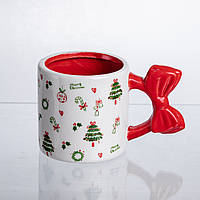 Новорічна порцелянова чашка для чаю та кави 400 (мл) Merry Christmas CR-1-18