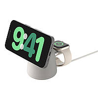 Belkin Зарядний пристрій бездротовий 2в1 MagSafe iPhone/Watch/AirPods, Sand Mass Baumar - Порадуй Себе