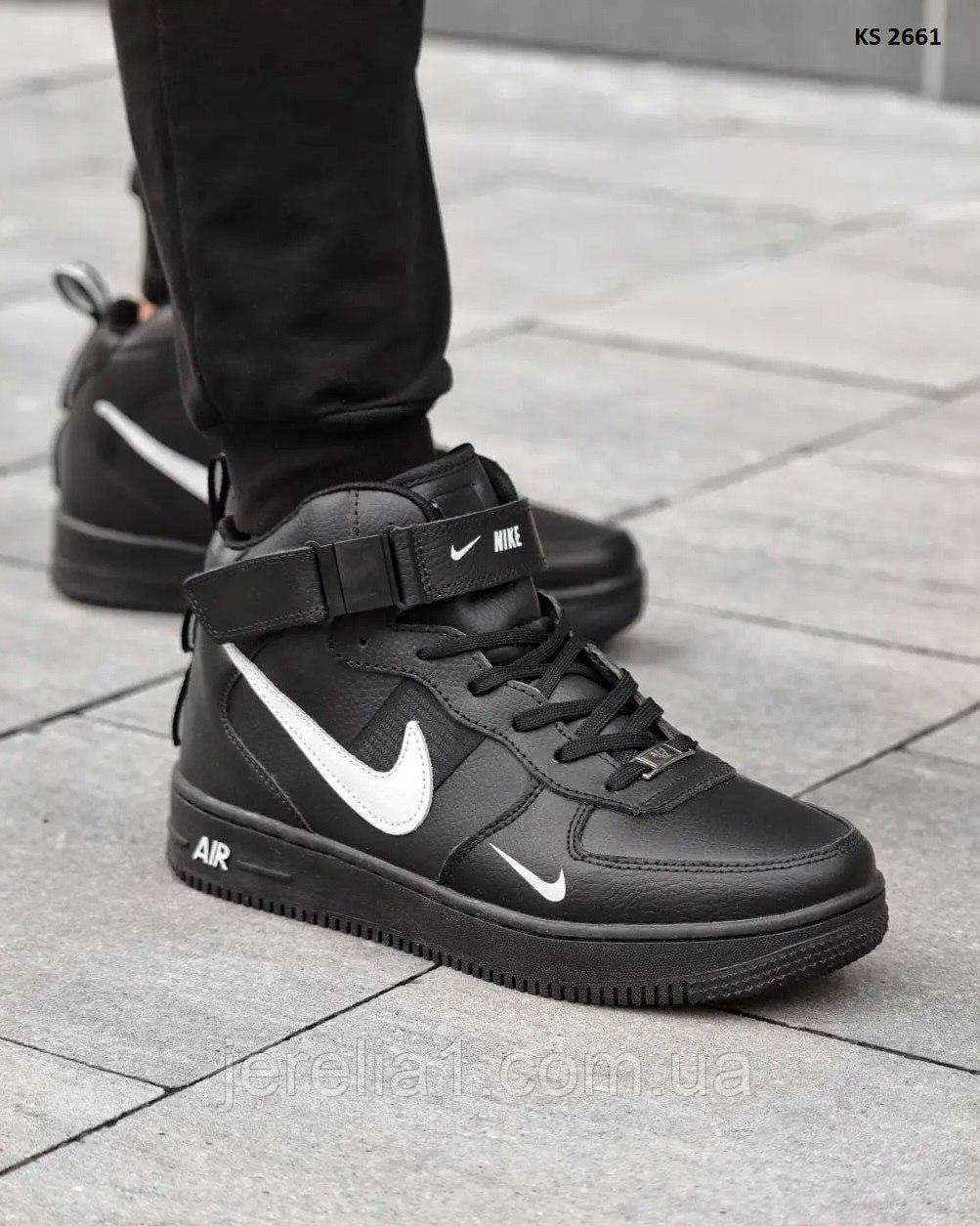 Кросівки Nike Air Force 1 LV8 High Black зима, фото 1