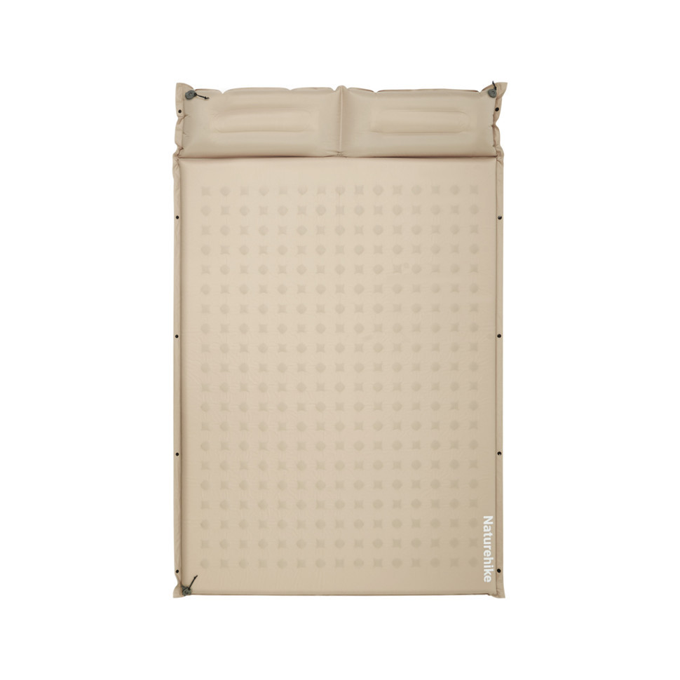 Килимок самонадувний із подушкою двомісний Naturehike CNK2550WS025, 30 мм, бежевий Сделай это - Vdalo