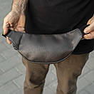 Сумка поясна (бананка) Body Brown унісекс, натуральна шкіра Флотар, коричнева, 3 відділення, фото 5