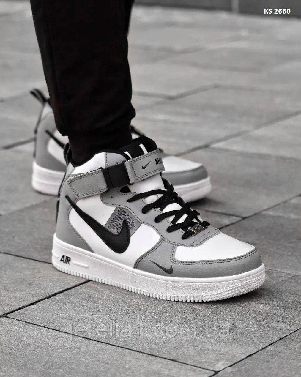 Кросівки Nike Air Force 1 LV8 High Grey зима, фото 1