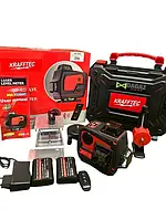 Лазерний нівелір 4D Krafftec Germany LL516G 16x360° зелений, LCD дисплей, Bluetooth, дистанційне керування, кейс