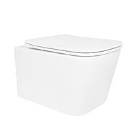 Унітаз підвісний Qtap Crow безобідковий з сідінням Soft-close QT05335170W Techno-Torba Гарант Якості