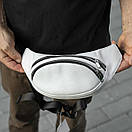 Сумка поясна (бананка) Body White унісекс, натуральна шкіра Флотар, біла, 3 відділення, фото 8