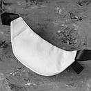 Сумка поясна (бананка) Body White унісекс, натуральна шкіра Флотар, біла, 3 відділення, фото 5