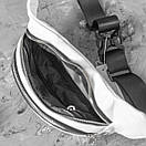 Сумка поясна (бананка) Body White унісекс, натуральна шкіра Флотар, біла, 3 відділення, фото 4