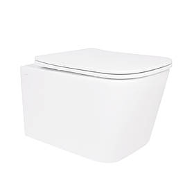 Унітаз підвісний Qtap Crow безобідковий з сідінням Soft-close QT05335170W Baumar - Завжди Вчасно