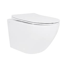 Унітаз підвісний Qtap Jay безобідковий з сідінням Soft-close QT07335175W Baumar - Завжди Вчасно