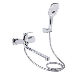 Змішувач для ванни Qtap Tern з довгим поворотним виливом (з душовим гарнітуром) QTTER260CRM47587 Chrome Krash Твій Вибір