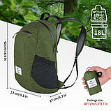 Рюкзак компактний надлегкий Naturehike Ultralight Naturehike NH17A012-B, 18 л, зелений Baumar - Всегда Вовремя, фото 4