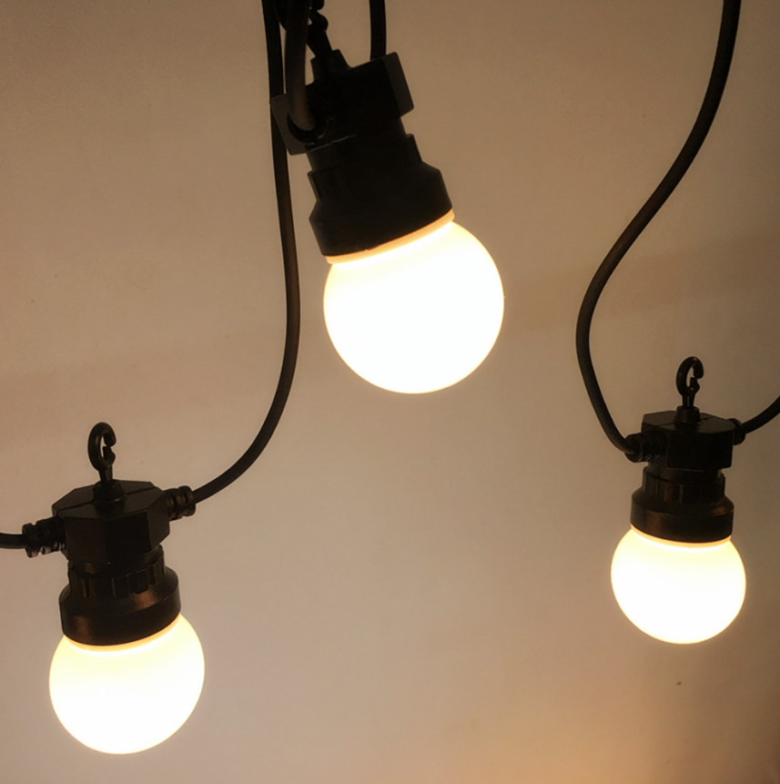 Гірлянда лампочки Белт Лайт 5 м 10 теплих білих ламп для вулиці, тераси, кафе – ретро вулична гірлянда 220В, фото 1