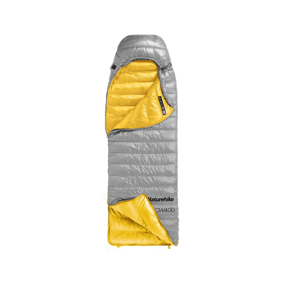 Спальник з натуральним пухом Naturehike CW400 NH18C400-D, p-р L, жовто-сірий Baumar - Всегда Вовремя, фото 1