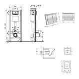 Готове рішення Qtap для ванної кімнати: підвісний унітаз Crow Ultra Quiet 520x360x290 + комплект інсталяції Nest 4 в 1 (кругла, фото 2
