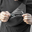 Сумка поясна (бананка) Body PERF Black унісекс, натуральна перфорована шкіра, чорна, 3 відділення, фото 2