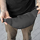 Сумка поясна (бананка) Body PERF Black унісекс, натуральна перфорована шкіра, чорна, 3 відділення, фото 6