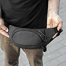 Сумка поясна (бананка) Body PERF Black унісекс, натуральна перфорована шкіра, чорна, 3 відділення, фото 4