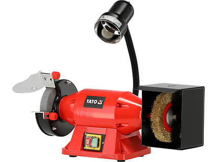 Точильный станок со щеткой YATO от эл-сети 230 В, 520 Вт, диск Ø= 150/25х 32 мм [1] Tyta - Есть Все