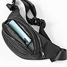 Сумка поясна (бананка) Body PERF Black унісекс, натуральна перфорована шкіра, чорна, 3 відділення, фото 9