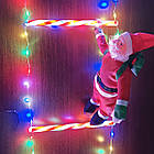 Санта Клаус на світловій драбині 1 метр led гірлянда Новорічний декор Дід Мороз на драбині, фото 8