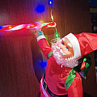 Санта Клаус на світловій драбині 1 метр led гірлянда Новорічний декор Дід Мороз на драбині, фото 9