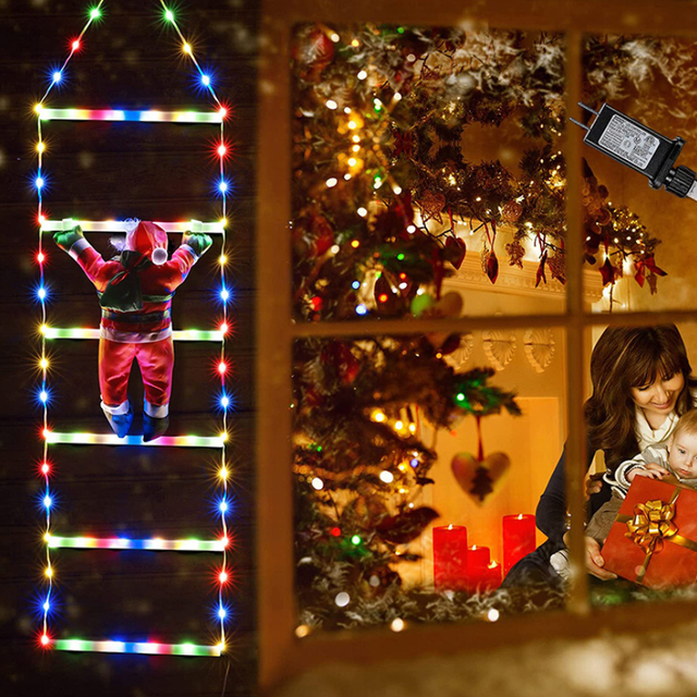 Новорічна гірлянда Санта на драбині 3 м