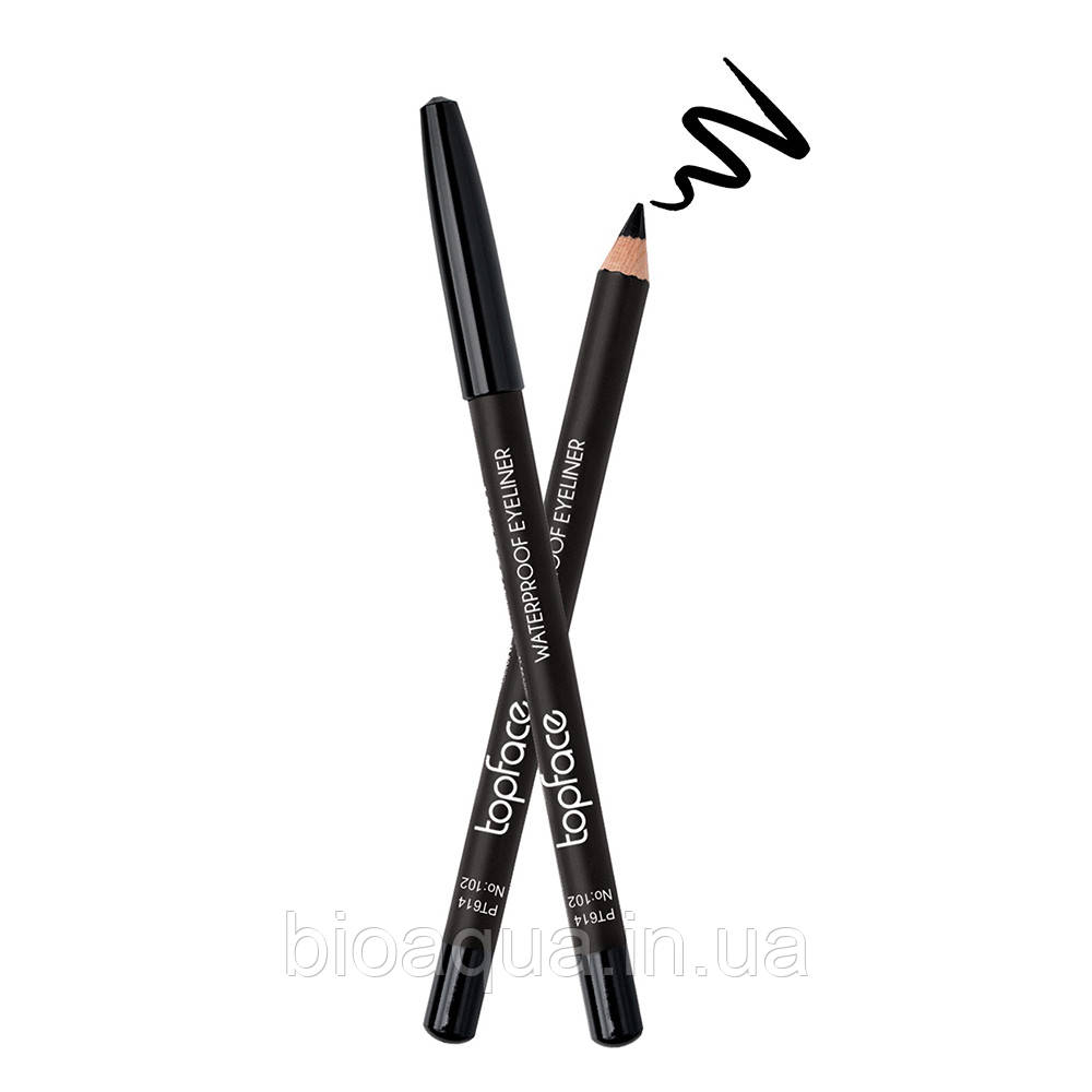 TopFace - Олівець для очей водостійкий "Waterproof Eyeliner" PT614 [102] -чорний (1,14 г), фото 1