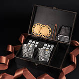 Камені для віскі в подарунковому наборі з келихами Bohemia Glacier 350 мл оригінальний подарунок чоловікові на ювілей, фото 5