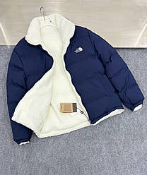 Чоловіча двостороння зимова куртка-пуховик The North Face Синій/білий