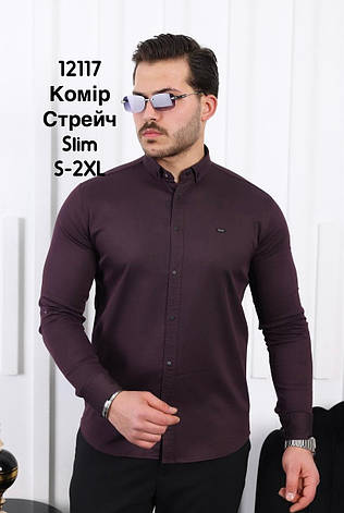 Приталена сорочка Red Stone з довгим рукавом (варений котон), фото 1