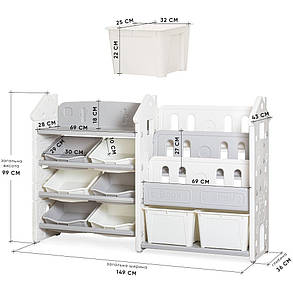 Стелаж для іграшок та книг пластиковий в дитячу кімнату Mealux Block, фото 3