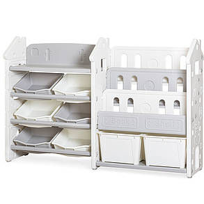 Стелаж для іграшок та книг пластиковий в дитячу кімнату Mealux Block, фото 2